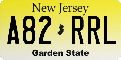 NJ license plate A82RRL