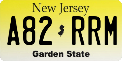 NJ license plate A82RRM