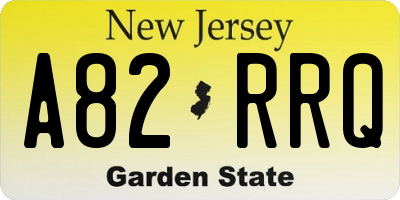 NJ license plate A82RRQ