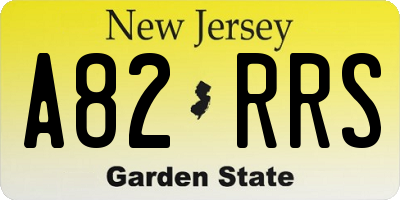 NJ license plate A82RRS