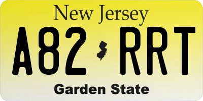 NJ license plate A82RRT