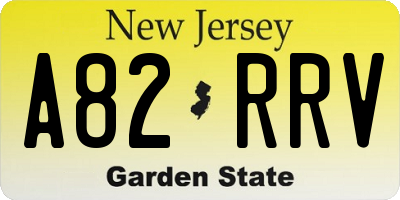 NJ license plate A82RRV