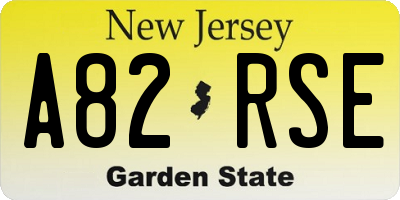 NJ license plate A82RSE