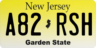 NJ license plate A82RSH