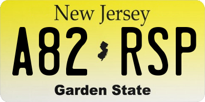 NJ license plate A82RSP