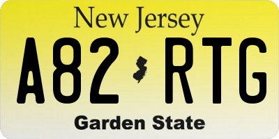 NJ license plate A82RTG