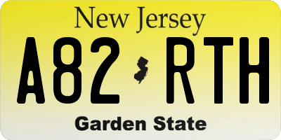 NJ license plate A82RTH