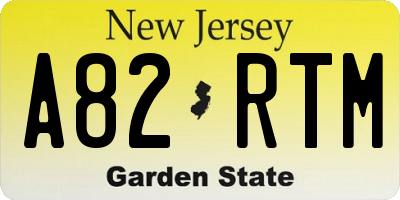 NJ license plate A82RTM