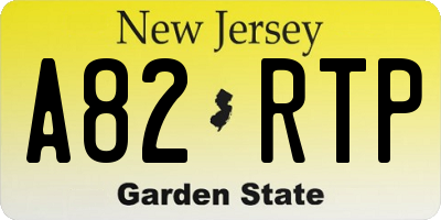 NJ license plate A82RTP