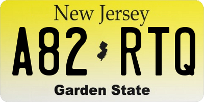 NJ license plate A82RTQ