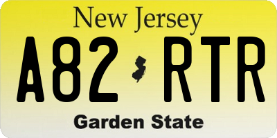 NJ license plate A82RTR