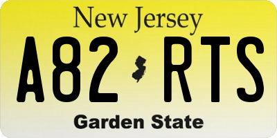 NJ license plate A82RTS