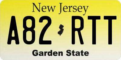 NJ license plate A82RTT