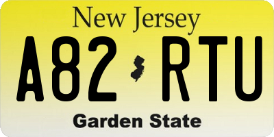 NJ license plate A82RTU