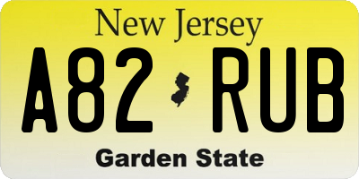 NJ license plate A82RUB