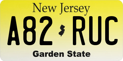 NJ license plate A82RUC