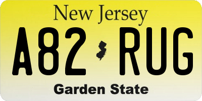 NJ license plate A82RUG