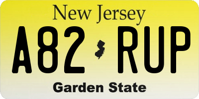 NJ license plate A82RUP