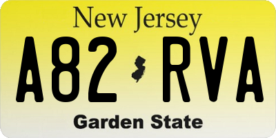 NJ license plate A82RVA