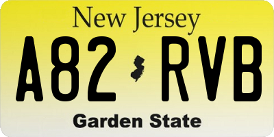 NJ license plate A82RVB