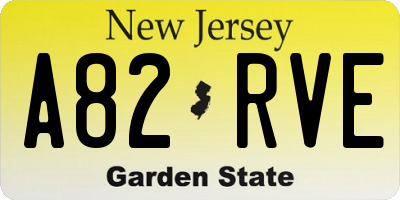 NJ license plate A82RVE