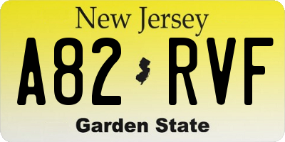 NJ license plate A82RVF