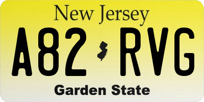 NJ license plate A82RVG