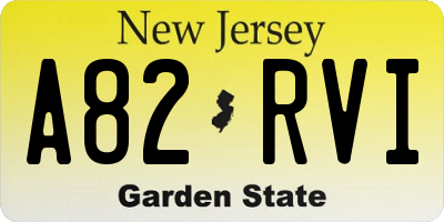 NJ license plate A82RVI