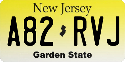 NJ license plate A82RVJ