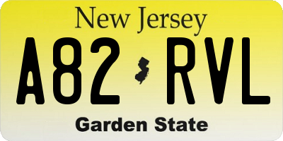 NJ license plate A82RVL