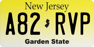 NJ license plate A82RVP