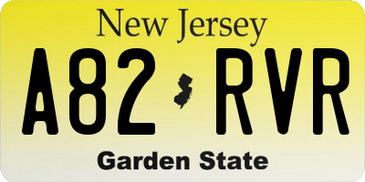 NJ license plate A82RVR
