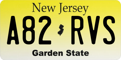 NJ license plate A82RVS