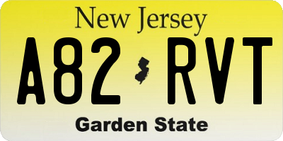 NJ license plate A82RVT