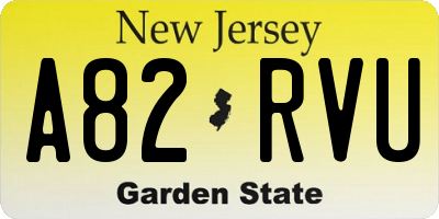 NJ license plate A82RVU