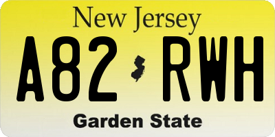 NJ license plate A82RWH