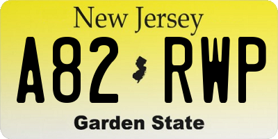 NJ license plate A82RWP