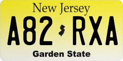 NJ license plate A82RXA