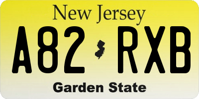 NJ license plate A82RXB