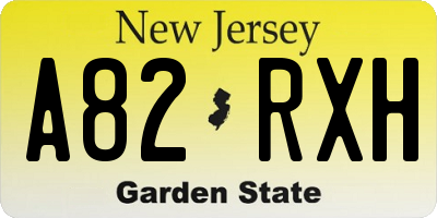 NJ license plate A82RXH