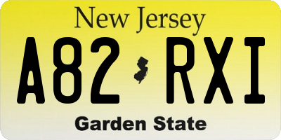 NJ license plate A82RXI