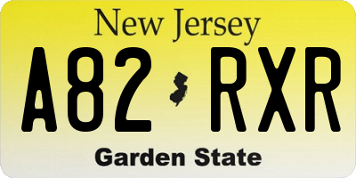 NJ license plate A82RXR
