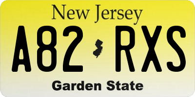 NJ license plate A82RXS