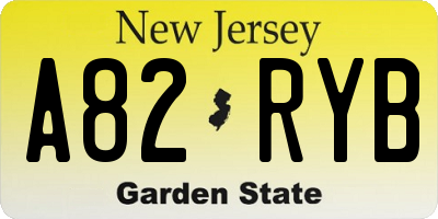 NJ license plate A82RYB