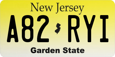 NJ license plate A82RYI