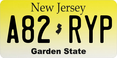 NJ license plate A82RYP