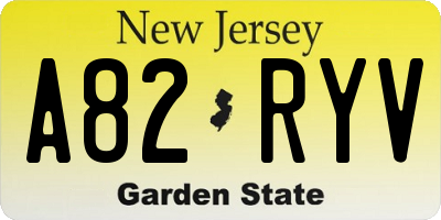 NJ license plate A82RYV