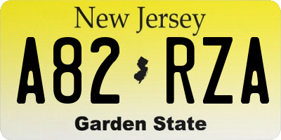 NJ license plate A82RZA