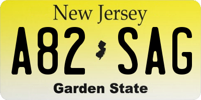 NJ license plate A82SAG