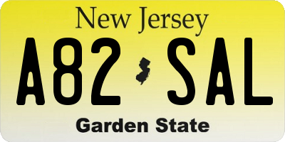 NJ license plate A82SAL